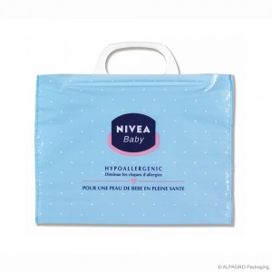 Clip close carrier bag 'Nivea', LDPE, white coloured