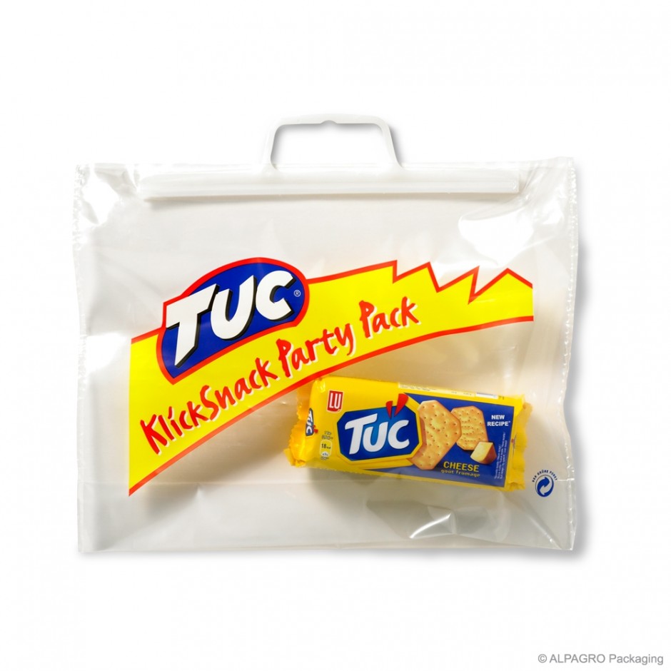 Clip close carrier bag 'Tuc', LDPE, transparent, 70µ, 37 x 29 + 5 cm