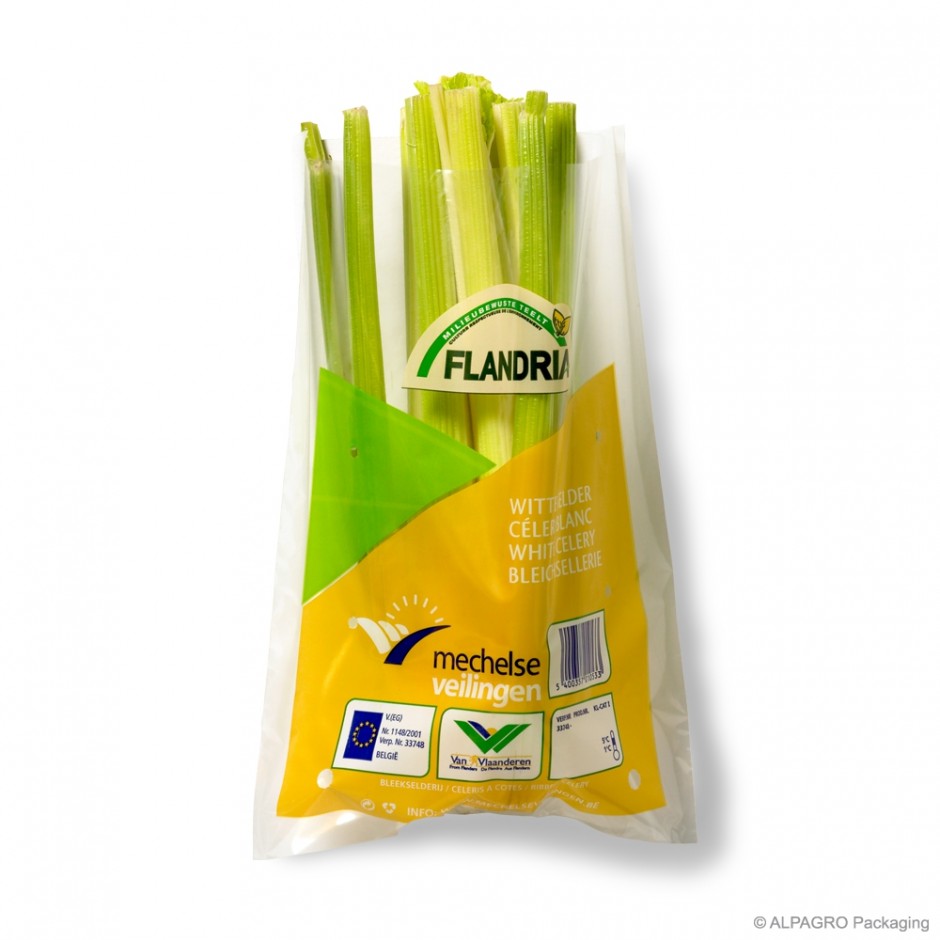 Vegetable bag 'White celery', LDPE, transparent, 35µ, 25 x 35 +0 cm, finishing: air holes