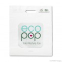 Patch handle carrier bag 'Ecopop', bioplastic, white coloured, 50µ, 35 x 42 + 4 cm