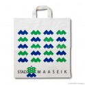 Loop handle carrier bag 'Stad Maaseik', bioplastic, white coloured, 60µ, 39 x 42 + 4 cm