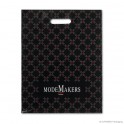 Patch handle carrier bag 'Modemakers', LDPE, white coloured, 50µ, 35 x 45 + 5 cm