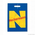 Patch handle carrier bag 'Neckermann', LDPE, white coloured, 60µ, 32 x 42 + 0 cm