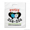 Patch handle carrier bag 'Zsa-Zsa', LDPE, white coloured, 50µ, 37 x 45 + 8 cm