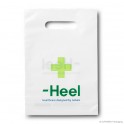 Grip hole carrier bag 'Heel', AlpaGreen MDPE, white coloured, 60µ, 25 x 36 + 4 cm