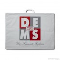 Clip close carrier bag 'Dems', LDPE, white coloured, 75µ, 65 x 50 + 5 cm