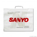 Clip close carrier bag 'Sanyo', LDPE, white coloured, 75µ, 35 x 27 + 0 cm
