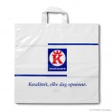Loop handle carrier bag 'Keurslager', LDPE, white coloured, 60µ, 44 x 42 + 7 cm