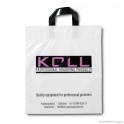 Loop handle carrier bag 'Koll', AlpaGreen LDPE, white coloured, 60µ, 35 x 42 + 4 cm