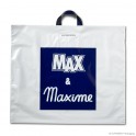 Loop handle carrier bag 'Max & Maxime', COEX, white/blue, 80µ, 59 x 50 + 5 cm