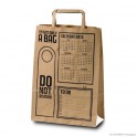 Paper carrier bag with flat handles 'The bag', recycled paper, brown, 100 g, 23 x 10 x 32 cm