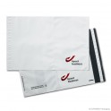 Mailing bag 'bpost', COEX, white/grey, 100µ, 29 x 40 + 0 cm + 5,5 cm flap, finishing: 1 adhesive seal strip