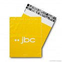 Mailing bag 'JBC', COEX, white/grey, 60µ, 37 x 40 + 0 cm + 7 cm flap, finishing: 2 adhesive seal strips