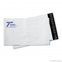 Mailing bag 'Travex', COEX, white/black, 100µ, 23 x 35 + 0 cm + 5 cm flap, finishing: 1 adhesive seal strip
