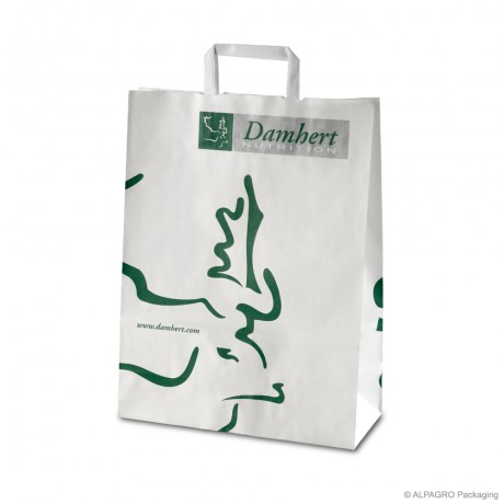 Paper carrier bags with flat handles