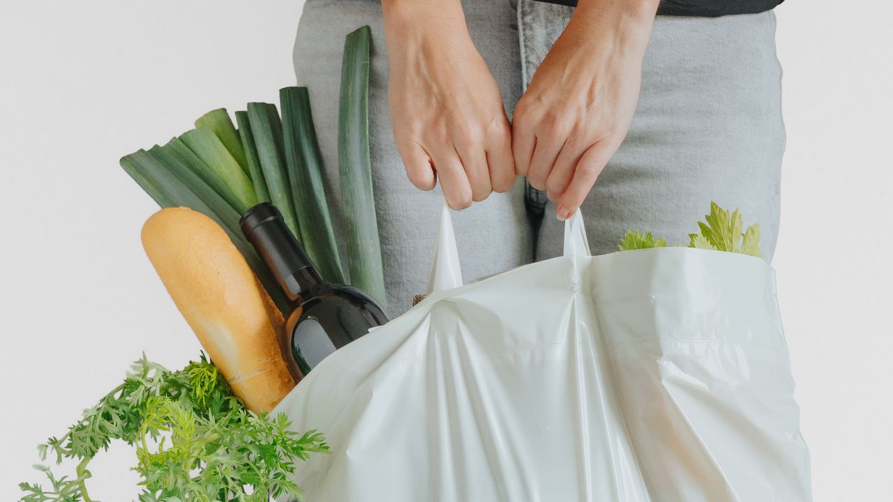 Herbruikbare plastic draagtas minst schadelijk